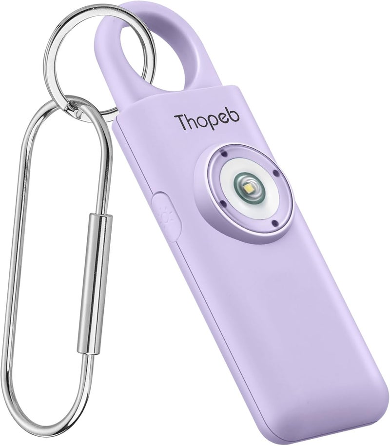 Thopeb – Personal Safety Alarm for Women–135dB Siren, Strobe Light and Rechargeable - Safety Alarm Keychain for Women (Purple) - Image 1